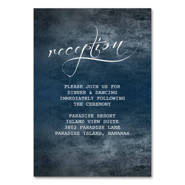 Unser Abenteuer beginnt mit der Hochzeitsempfangsk Tischnummer (Vorderseite)