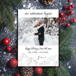 Unser Abenteuer beginnt mit neuem Foto Feiertagskarte