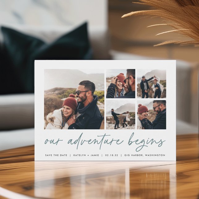 Unser Abenteuer beginnt | Multi-Foto Save The Date (Von Creator hochgeladen)