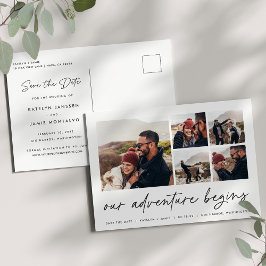 Unser Abenteuer beginnt | Multi-Foto Save the Date Ankündigungspostkarte