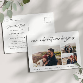 Unser Abenteuer beginnt | Multi-Foto Save the Date Ankündigungspostkarte