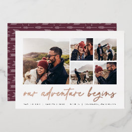 Unser Abenteuer beginnt | Multi-Foto Save the Date Folieneinladung