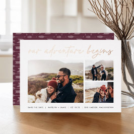 Unser Abenteuer beginnt | Multi-Foto Save the Date Folieneinladung