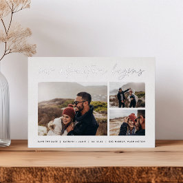 Unser Abenteuer beginnt | Multi-Foto Save the Date Folieneinladung
