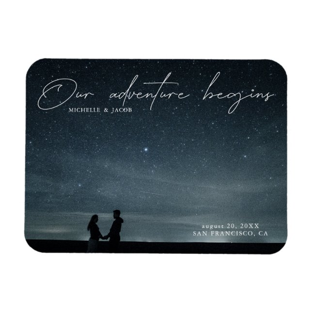unser Abenteuer beginnt Save the Date Foto Magnet (Horizontal)
