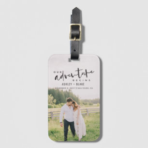 Unser Abenteuer beginnt Skript-Foto Gepäckanhänger