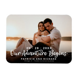Unser Abenteuer fängt Save the Date Foto an Magnet