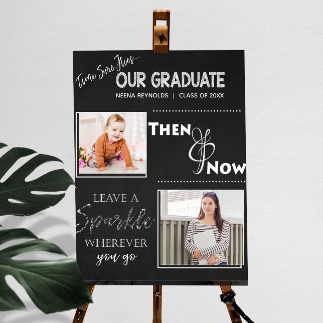 Unser Absolvent | Dann & Jetzt |Abschluss Foto Poster (Our Graduate | Then & Now |Graduation Photo Poster)