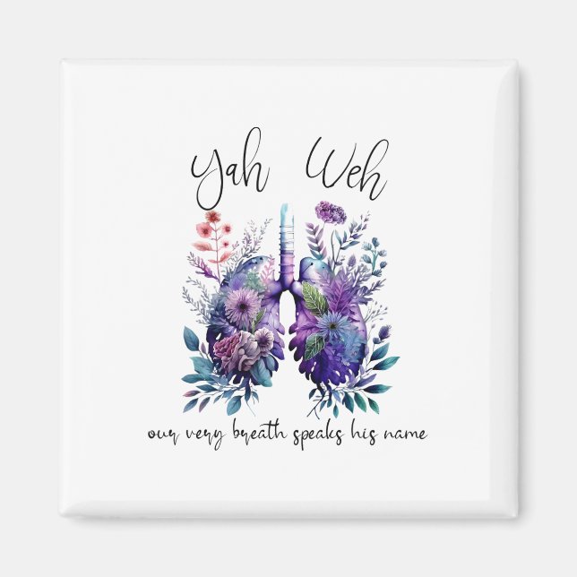 Unser Atemzug spricht seinen Namen Yhwh Christlich Magnet (Vorne)