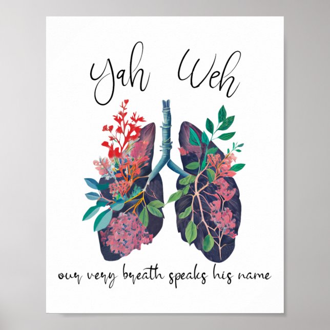 Unser Atemzug spricht seinen Namen Yhwh Christlich Poster (Vorne)