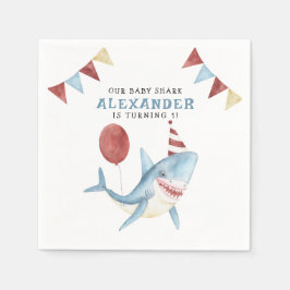 Unser Baby Hai 1. Geburtstag unter dem Meer Serviette