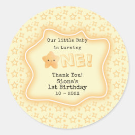 Unser Baby macht einen Niedlichen 1. Geburtstag Runder Aufkleber