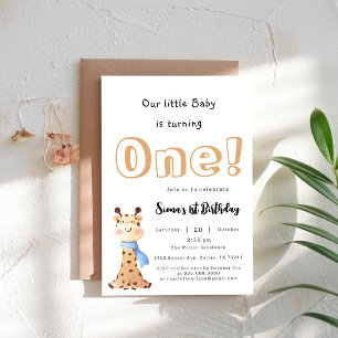 Unser Baby wird ein süßer Giraffe 1. Geburtstag Einladung