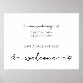 Unser Begrüßungs-Herzschlag schlägt Skriptzeichen  Poster