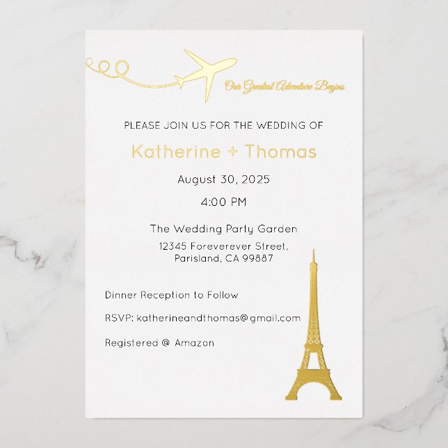 Unser Bestes Abenteuer beginnt mit der Einladung,  Folieneinladung (Vorderseite)