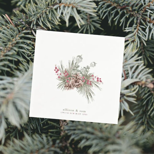 Unser bestes Leben leben Custom Pine Cone & Pine Serviette (Von Creator hochgeladen)