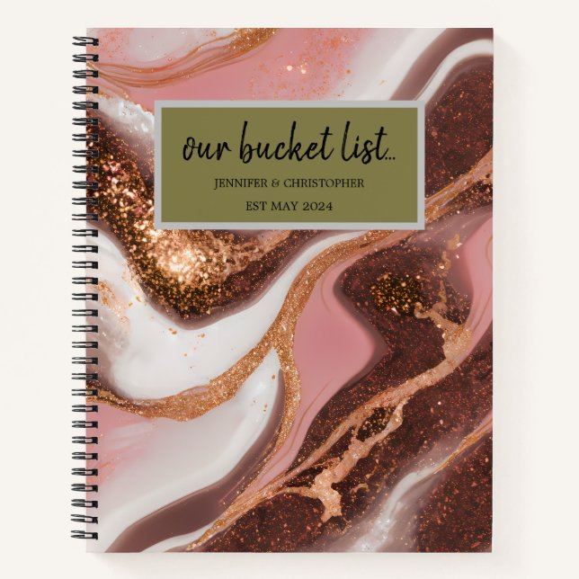 Unser "Bucket List Couples Journal" Notizbuch (Vorderseite)
