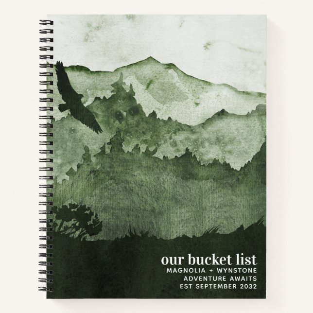 Unser "Bucket List Coups Adventure Keepake Journal Notizbuch (Vorderseite)