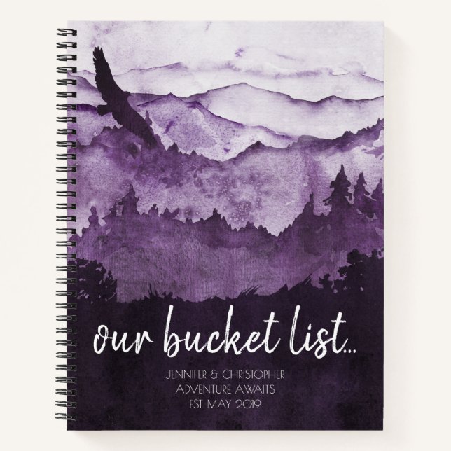 Unser "Bucket List Coups Adventure Keepake Journal Notizbuch (Vorderseite)