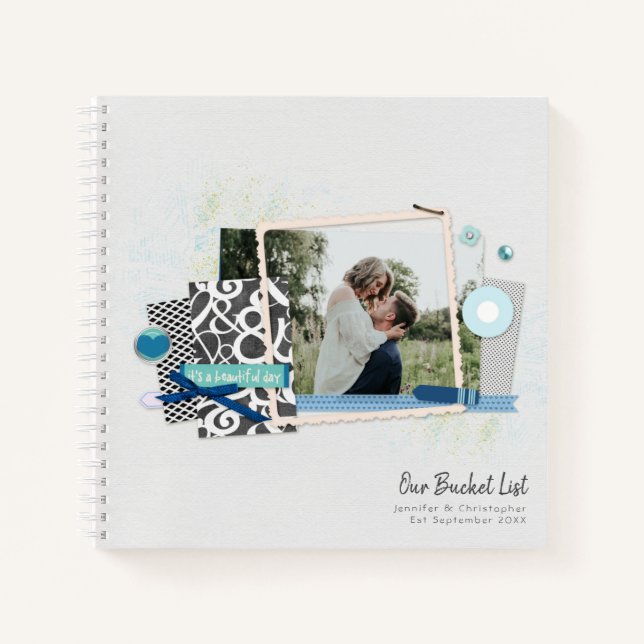 Unser Bucket List Foto Scrapbook Keepake Journal Notizbuch (Vorderseite)
