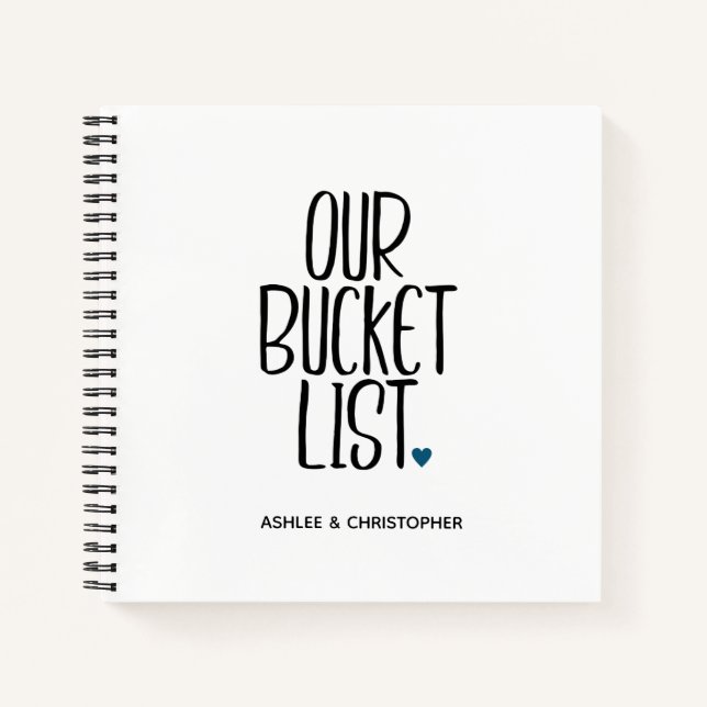 Unser Bucket List-Journal Notizbuch (Vorderseite)