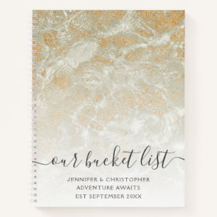 Unser Bucket List Sand Marble Gold Glitzer Notizbuch