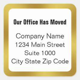 Unser Büro hat das Schwarz-weiße Goldgeschäft verl Quadratischer Aufkleber