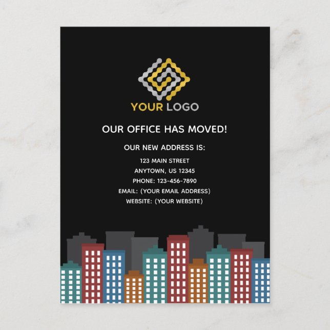 Unser Büro hat den Adresswechsel vorgenommen Postkarte (Vorderseite)