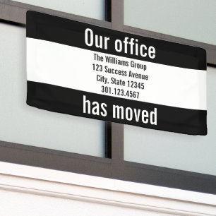 Unser Büro hat die Ankündigung Schwarz-Weiß versch Banner