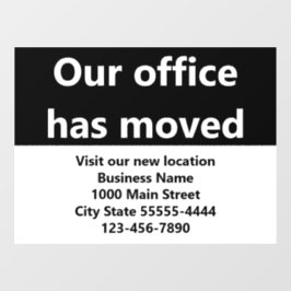 Unser Büro hat die Ankündigung von Black Moving üb Fensteraufkleber