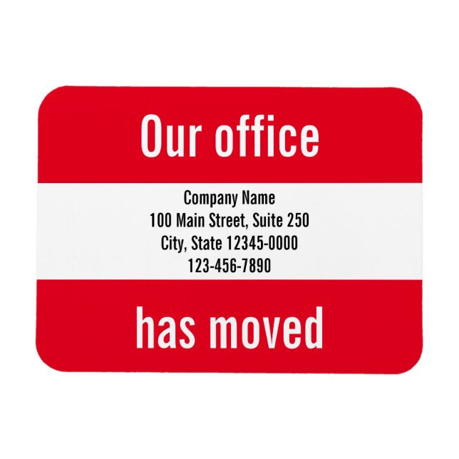 Unser Büro hat die Ankündigung von Red White Movin Magnet (Horizontal)