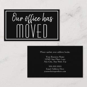 Unser Büro hat die trendige schwarze neue Adresse Visitenkarte