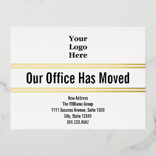 Unser Büro hat Schwarz-weißes Gold für Ihr Logo en Folie Einladungspostkarte