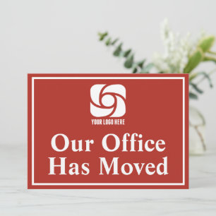 Unser Büro ist umgezogen Geschäft Logo Ankündigung