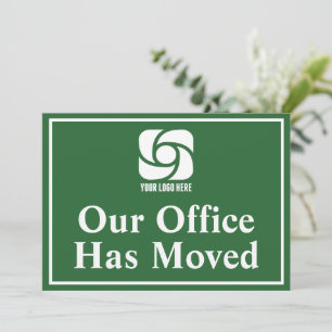Unser Büro ist umgezogen Geschäft Logo Ankündigung