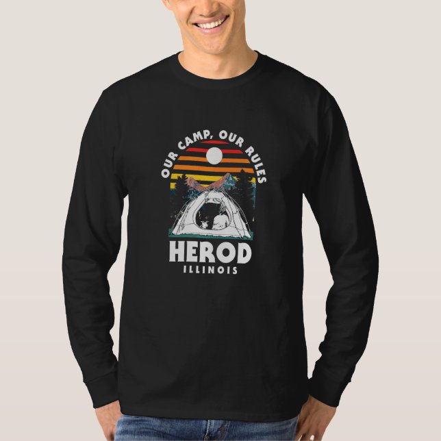 Unser Camp Unsere Regeln Herde Camping Illinois Ca T-Shirt (Vorderseite)