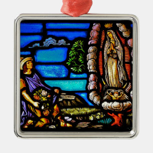 Unser Dameguadalupe Nuestra Senora Buntglas Ornament Aus Metall
