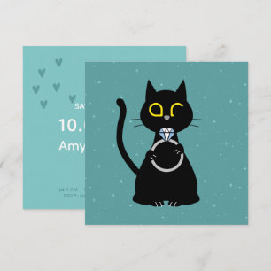 UNSER DATUM gerettet - Funny Cat Wedding Card Einladung