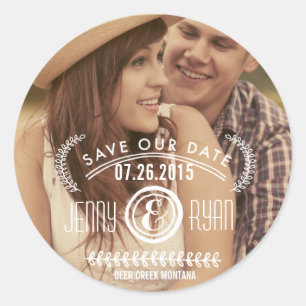 UNSER DATUM gerettet   SAVE THE DATE STICKER