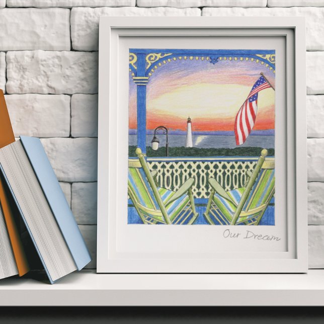 Unser Dream Beach House Porch Leuchtturm Poster (Von Creator hochgeladen)