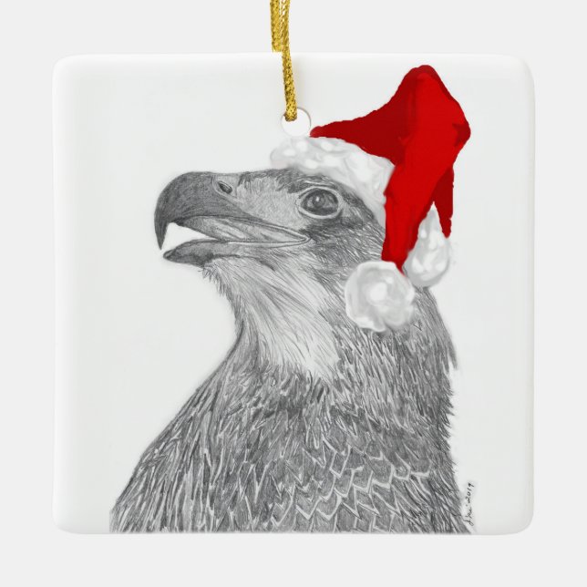 Unser E9-Weihnachtsadler-Ornament Keramikornament (Vorderseite)