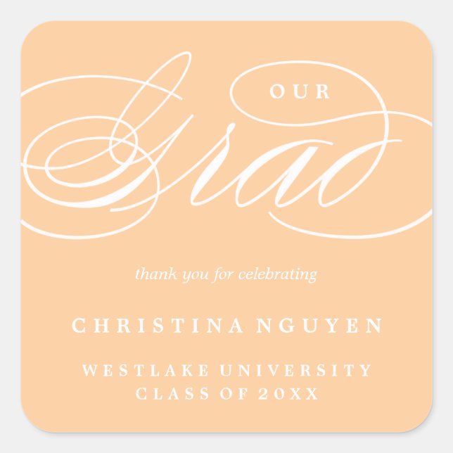 UNSER ELEGANTES SKRIPT GRAD | DANK IHNEN STICKER (Vorderseite)