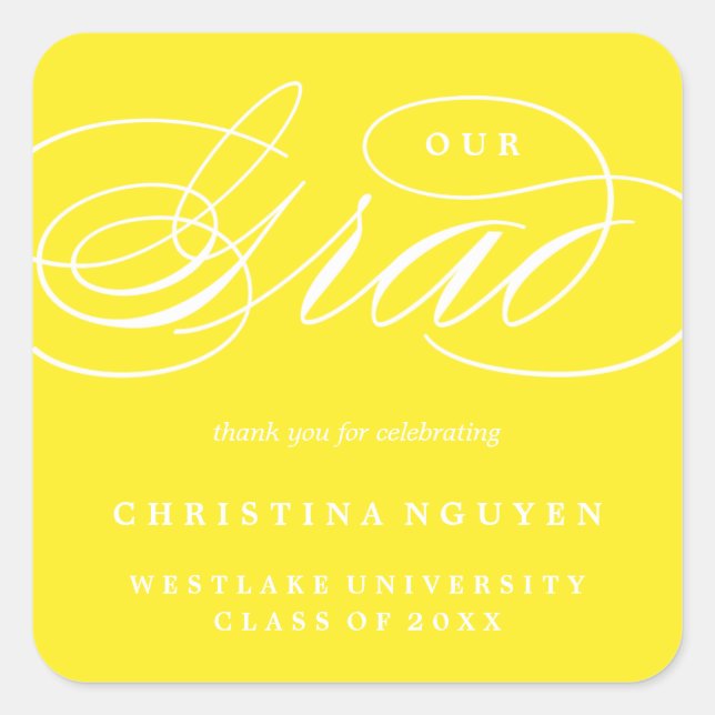 UNSER ELEGANTES SKRIPT GRAD | DANK IHNEN STICKER (Vorderseite)