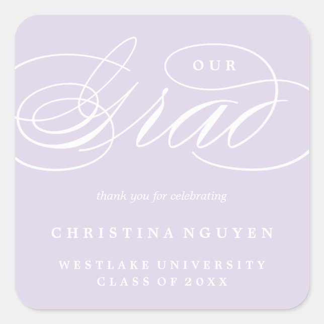 UNSER ELEGANTES SKRIPT GRAD | DANK IHNEN STICKER (Vorderseite)