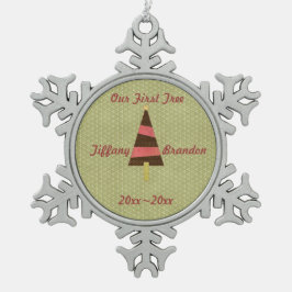 Unser erster Baum für Weihnachtsschmuck Schneeflocken Zinn-Ornament