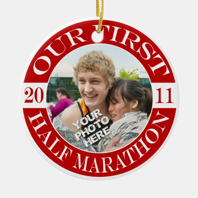 Unser erster Halbmarathon - 2011 Keramikornament (Vorne)
