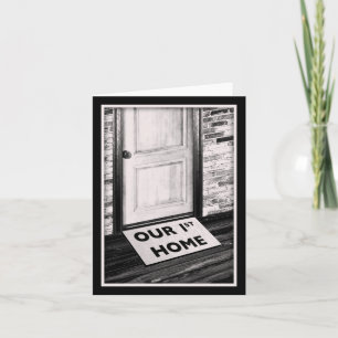 unser erster Haustür-Matte-Foto Karte