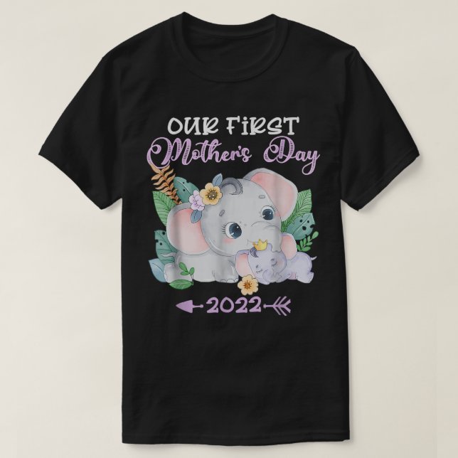 Unser Erster Muttertag 2022 Elefantenmütterchen Ma T-Shirt (Design vorne)