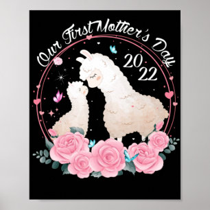 Unser erster Muttertag 2022 passendes Lama Poster