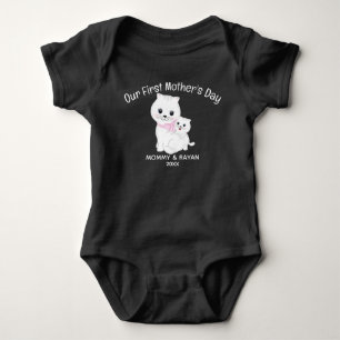 Unser erster Muttertag, Baby Cat individuelle Name Strampler